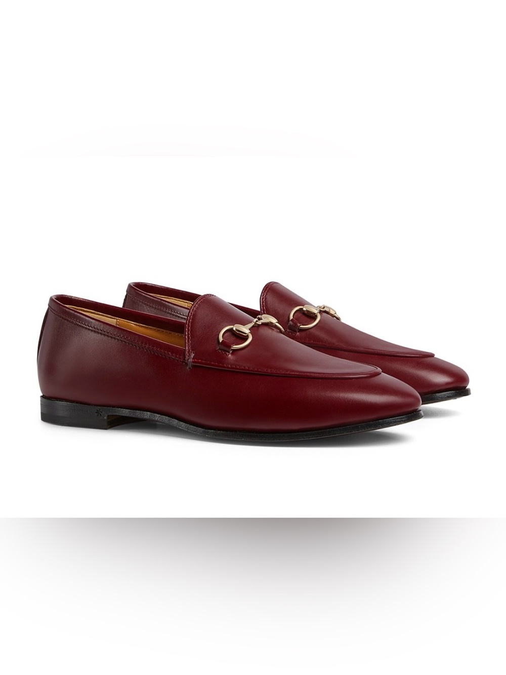 Gucci Women's Jordaan Horsebit Leather Loafer Rosso Ancora  Size EU 39.5